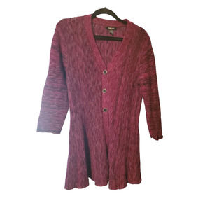 Style & Co. Womens 3/4 Sleeve Button Front Cardigan Sweater Size L Purple